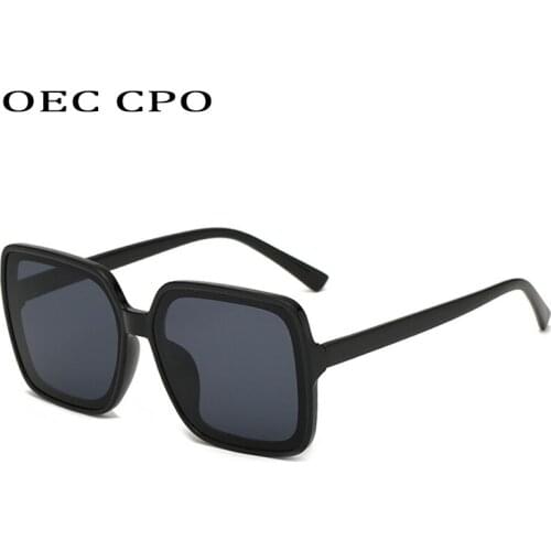 OEC CPO Vintage Square Sunglasses Women Trending Sunglasses For Female Black Shades Brand Design Classic Men Eyewear Oculos