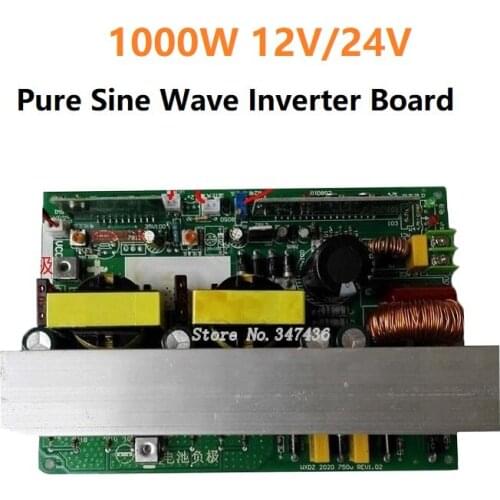 1000W 12V/24V Pure Sine Wave Inverter Board 110V / 220V Transformer Power Boost Module Cooling Fan Switch Voltage Converter DIY