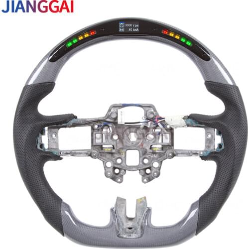 100% Carbon Fiber LED Gray Car Steering Wheel Suitable For Ford Mustang All Model