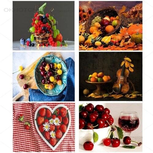 Modern Diy Diamond Painting Fruit Wine Full Square Drill Handmade Cross Stitch Kits Diamond Embroidery Mosaic Art Wall Decor