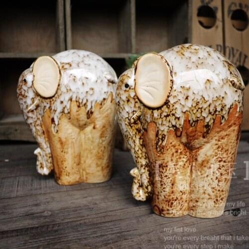 Modern Home Furnishing Living Room Ceramic Handcrafts Animal Ornaments Japanese Style Elephant Home Decor