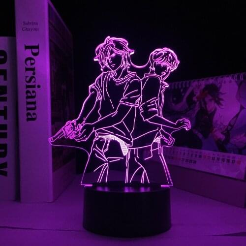 ANIME 3d LED ASH LYNX AND EIJI OKUMURA LAMP BANANA FISH 3D Led 7 Colors Light Japanese Anime Remote Control Base Table Lamp