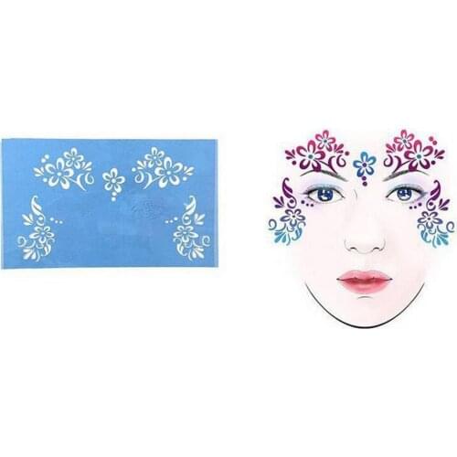1 Set no stick PET material Blue Face Painting Body Art Stencils Template Tool for Festival Makeup