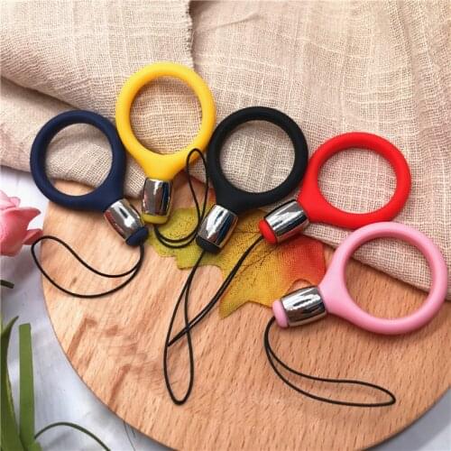 Universal Mobile Phone Straps Colorful Phone Chain Soft Silicone Lanyard Candy Color Phone Accessorie short Lanyard Keyring