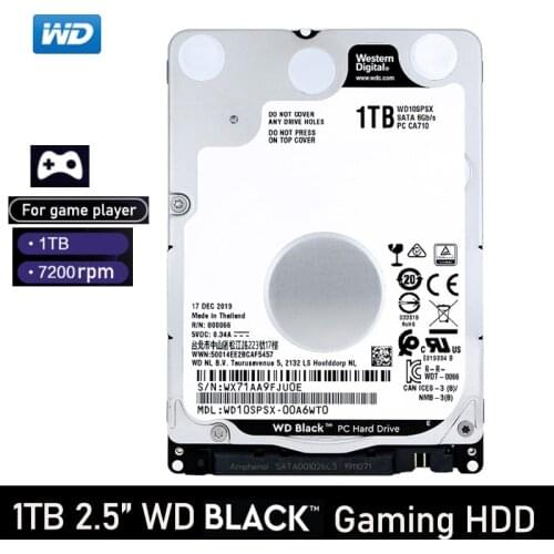 WD Black 1TB 2.5" SATA Internal Hard Disk Drive Gaming game HDD HD Harddisk 32M 7mm 7200 RPM for Notebook Laptop