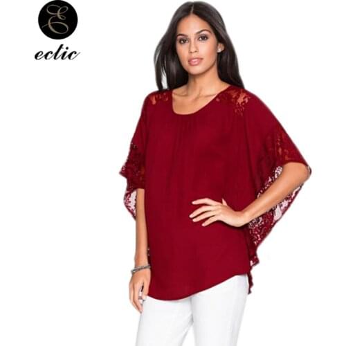 Witchcraft Bluz Croche Lace Splice Vetement Femme 2021 Moda Plus Size Dames Blouse Women Modis Kawaii Debardeur Bat Sleeve Blusa