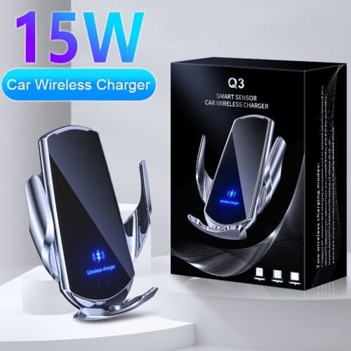15W Fast Car Holder For Phone Wireless Magnetic Charger Holder Mobile Cell Stand Wireless Car Charger Stand for Mobile Phone