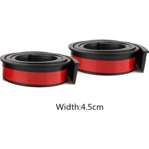 2 Pcs Car Fender Wheel Eyebrow Flares Protector Universal Black Rubber 2X 4.5cm/1.5M Widening