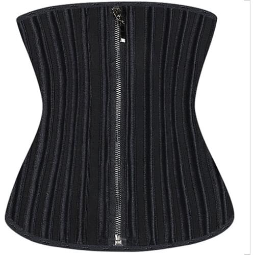 29 Steel Boned Latex Waist Trainer Corset Zip Up Rubber Bustier Super Tight Korse Plus Size Femme Gorset Underbust Korset Outfit