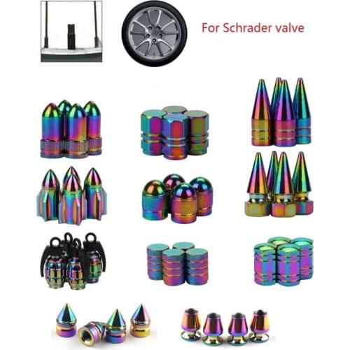 4 Units Colourful Schrader Valves Dust Proof Cover Fits Almost all American Valves