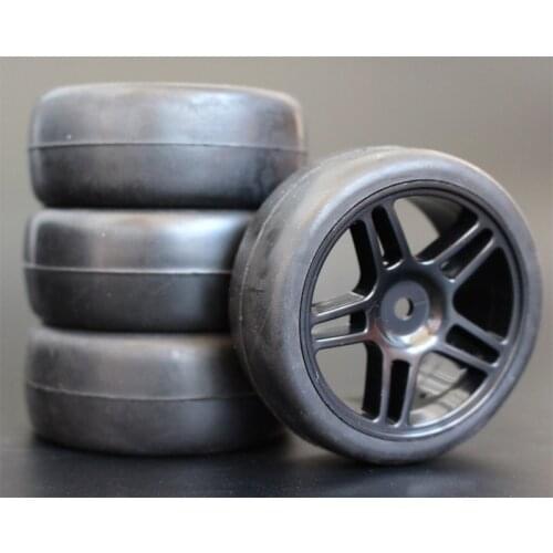 4PCS 1/10 Rubber Tire RC Racing Car Tires On Road Wheel Rim Fit For HSP HPI RC Car Part Diameter 65mm Tires 94123-94122