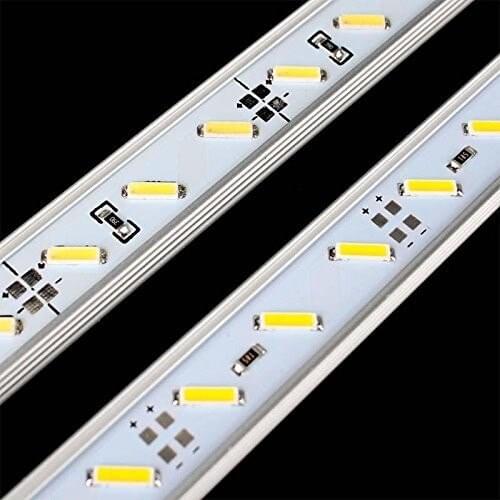 50pcs*100cm DC 12V 24V 20W 72 SMD 8520 7020 LED Hard LED Strip Bar Light with U Aluminium shell PC cover