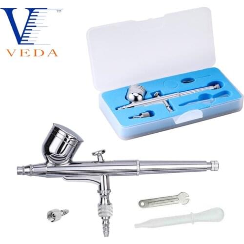 VEDA Airbrush Set Dual-Action Gravity Feed With 0.3mm Air Brush Spray Gun Kits for Spray Auto Painting Art Crafts Tattoos Cake
