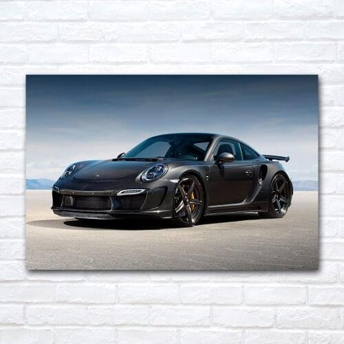 Black 911 Sports Car Poster and Print Modern Canvas Painting Pop Fashion Wall Art Picture Living Room Decoration
