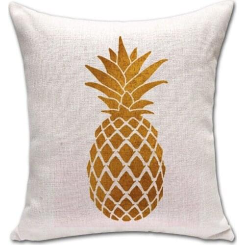 Colden Beauty Design Fruit Pineapple Art Painting Pillow Cover Massager Decorative Pillows Home Decor Warm Vintage Gift
