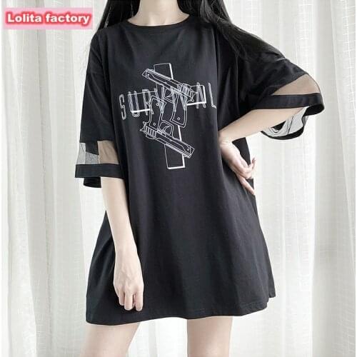 Long T-shirt and Short Sleeve Summer 2019 Girl Cool Handsome Japanese Series zapatos lolita MY-T5