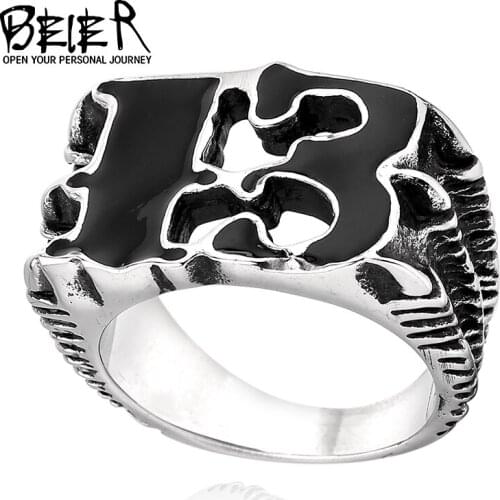 BEIER Claw Luck 13 Ring 316L Stainless Steel Unique product High Quality Jewelry For Man free shipping BR8-240