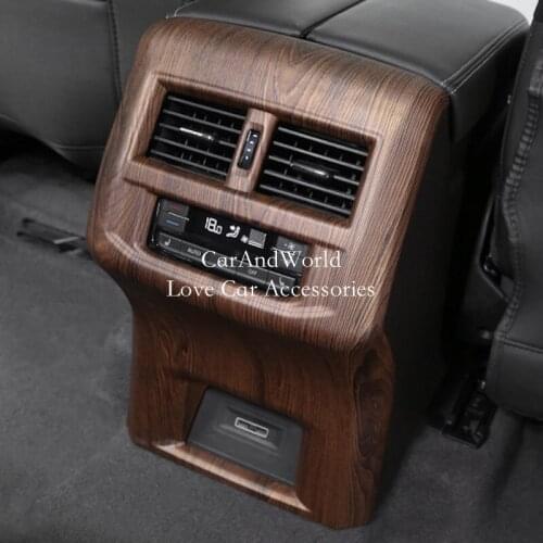 For Volkswagen VW Teramont Atlas 2017-2019 Rear Row Anti kick Air Condition Outlet Vent Cover USB Frame Panel Trim Car Accessory