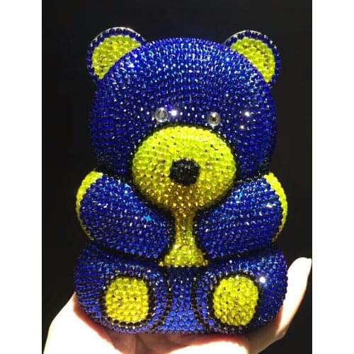 Blue Evening Bag Women Diamond Rhinestone Day Clutches Wallet Wedding Purse Party shoulder messenger bag for Daughter gift bags