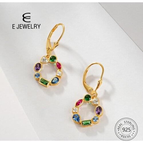 E Women's Silver Earrings