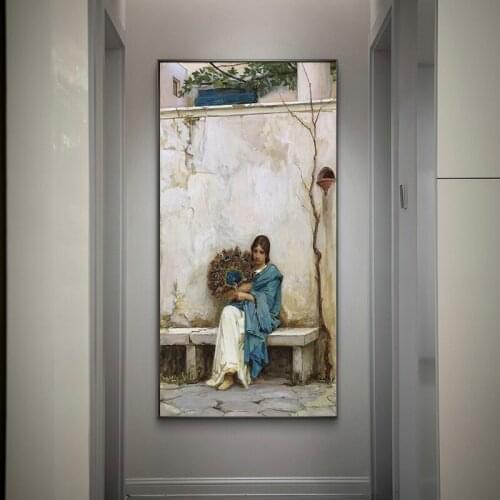 Canvas Oil Painting William Waterhouse"Day Dreams"Wall Aesthetic Backdrop Home Room Interior Decoration Western Art Decor Poster