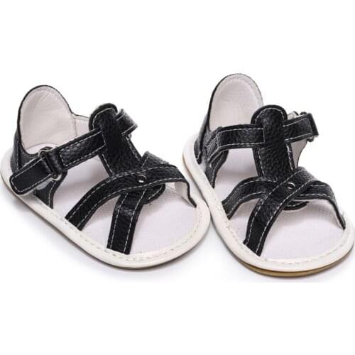Summer Girls Shoes PU Breathable Infant Cross Strap Design Soft Sole Anit-slip Toddler Shoes Roma Sandals
