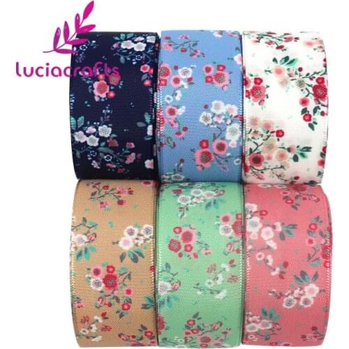 Lucia Crafts 3yards/Lot Flower Satin Ribbons 26mm Handcrafts DIY Bow Trim Ribbon Wrapping Accessories T0109