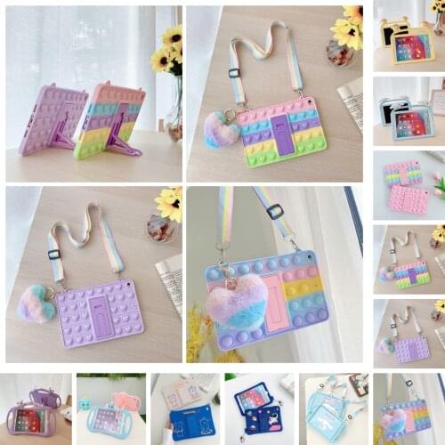 Cute Cartoon Silicon Stand Cover for IPad Pro 9.7 10.5 10.2 8 7th 2018 2017 Air 1 2 3 Tablet Case for Mini 1/2 3 4 5 Shell