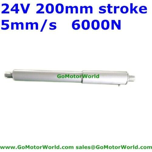6000N 600KG 1320LBS load 5mm/s 0.2inch/sec speed 200mm 8inch stroke 24V DC heavy duty electric linear actuator LA19B 20150814