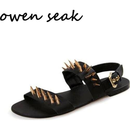 Owen Seak Men Gladiator Sandals Black Rome Sandals High-Top Owen Shoes Slippers Slides Adult Lace Up Summer Men Sandals