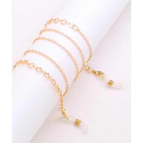 LuReen Star Eyeglass Strap Reading Glasses Hanging Chain Fashion Sunglasses Spectacles Holder Neck Cord Glasses Slip Metal Chain