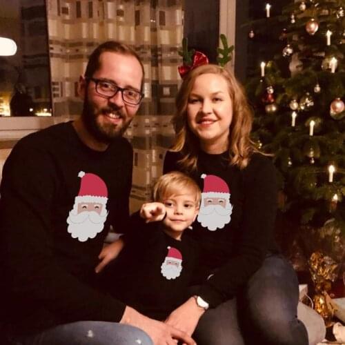 Family Christmas Sweaters Father Mother Daughter Son Matching Outfits Look New Year Kids Hoodies Clothing Mommy And Me Clothes