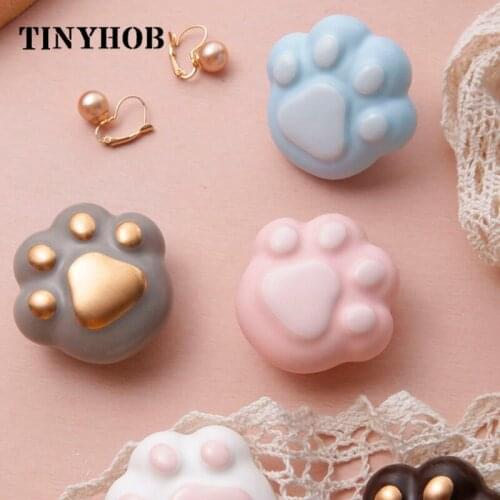 Cat Paw Knob and Handle Multi Colors Cute Drawer Pulls Childrens Cabinet Door Knob Ceramic Furniture Pull