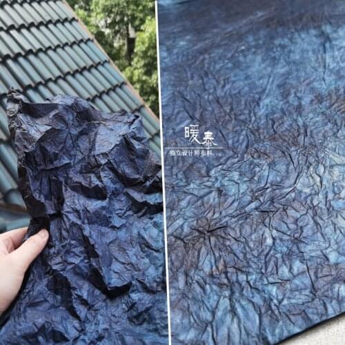 Paper Sence Fabric Dark Blue Pleats DIY Photo Props Decor Modeling Design Graduation Project Art Clothes Designer Fabric