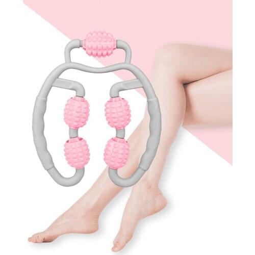 U Shape Trigger Point Massage Roller For Arm Leg Neck Muscle Tissue For Fitness Gym Yoga Pilates Sports 5 Wheel Foot Trainer