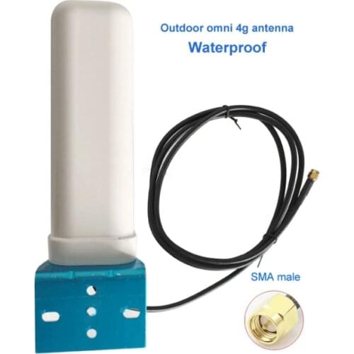 2.4G Wifi wall mount external white gsm lte 3g waterproof outdoor omnidirectional 4g antenna RG174 cable 3 m feeder