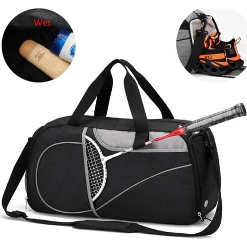 Women Sports Gym Bag for Fitness Training Waterproof Foldable Yoga Sac De Sport Racquet Handbag with Shoe Compartment