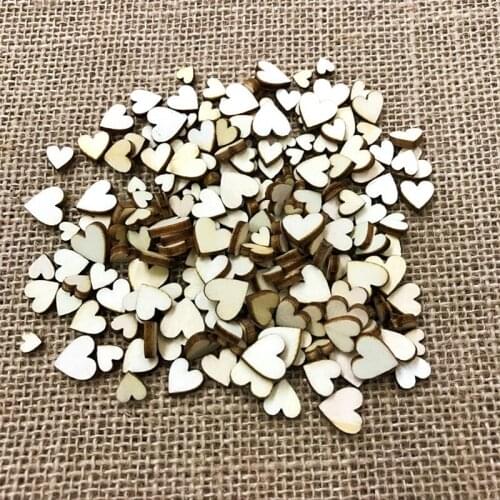 100 Pcs Blank Heart Wood Slices Discs for DIY Crafts Embellishments