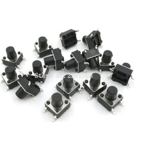 100PCS/LOT Push Button Switch 6*6*7 Tact Switch Tactile 6x6x7 mm SMD SMT height 7mm 4 Pin