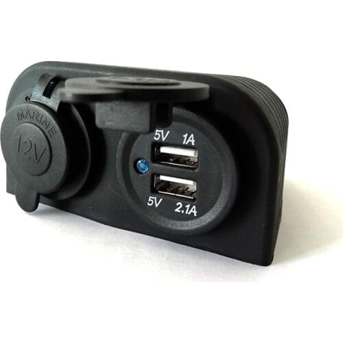 12V/24V Motorbike SUV Boat Dual USB Car Cigarette Charger Lighter