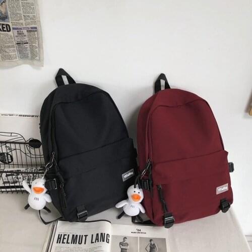 2021 New Solid Color Fashion Womens Backpack Japanese Nylon Schoolbag For Girls Large Capacity Leisure Travel Backpacks