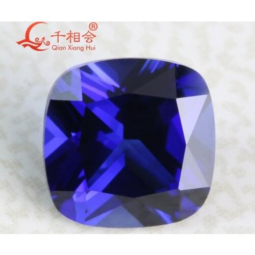 5-10mm 34# blue color cushion shape syntheitc corundum sapphir e loose stone