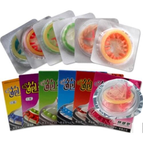 6 pcs Adult Penis Sleeve Sex Products Sensation Class Female G-spot Vaginal Stimulation Condoms Sophora Viciifolia Spike Condom