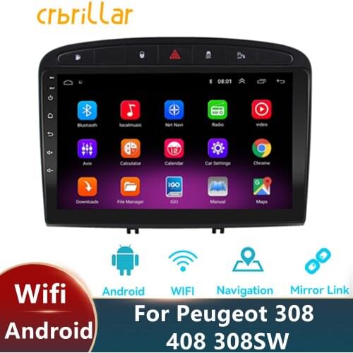 Car Radio 10 Inch Android 2Din For Peugeot 208 308 301 408 406 407 508 3008 4008 5008 Touch Screen Car Stereo GPS Navigation
