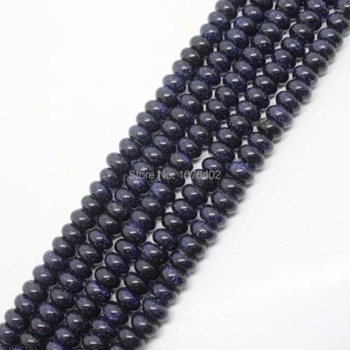 Free shipping! 6x10mm Blue Sand Oval Loose Beads 15