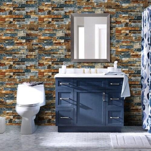 Home Multi Color Vinyl Self Adhesive Peel and Stick Faux Brick WallpaperDecorative Imitation Brick Wall Paper