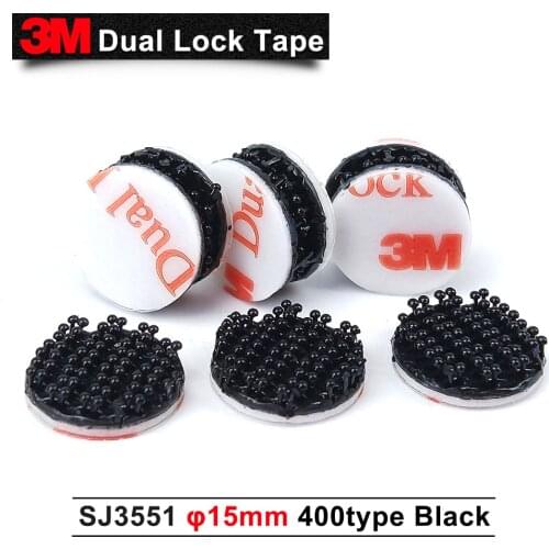 Dual Lock SJ3551 Black Type 400 Mushroom Reclosable Fastener Tape Bacing VHB adhesive tape 15mm circle 30pcs/lot