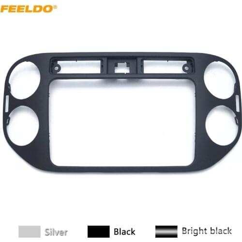 FEELDO 2Din Car Radio Fascia Frame for Volkswagen Tiguan 2013-2019 Stereo Panel Dash Mount Trim Installation Kit#2072