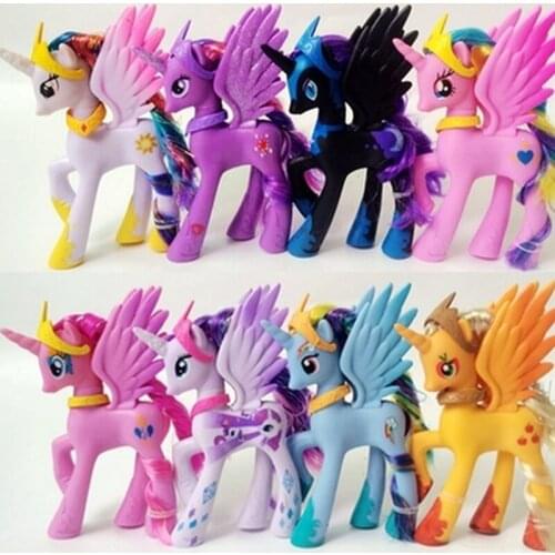 My Little Pony Mane Six Action Figure Kid Toys Twilight Sparkle Rainbow Dash Doll Kawaii Model Ornaments Girls Boys Gift