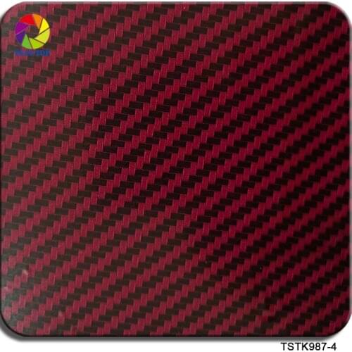 TSTK987-4 1m wide 10m length red and black carbon fiber hydrographic film wtp film
